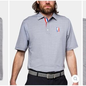 NWT U SUCK AT GOLF Polo Shirt in Heather Large